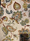 54x46” Floral Cream, Gold, Green, Red & Teal Lightweight Cotton Throw W/Fringe