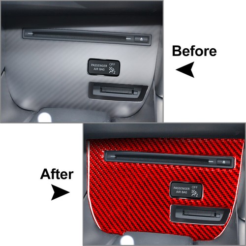 Carbon Fiber Red Central Console CD Panel Cover Trim Fit Nissan GTR R35 2008-16 - Picture 9 of 9
