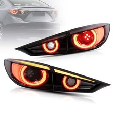 Vland Smoked Lens Led Tail Lights For 2014-2018 Mazda 3 With Start-up Animation