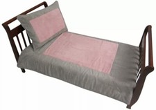 Baby Doll Bedding Set Zuma Toddler Bedding Set, Grey/Pink