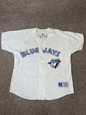 Vintage Toronto Blue Jays Russell MADE IN USA MLB Jersey White XL NWT Baseball