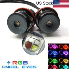 For BMW E39 E53 E60 E66 E83 2Pcs RGB LED Angel Eye lamps Phone Control Halo Ring