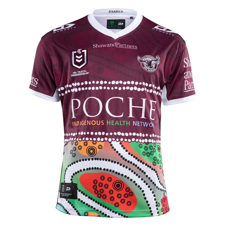 Manly Sea Eagles Indigenous Jersey Sizes XS 7XL Kids 12 - Technical View