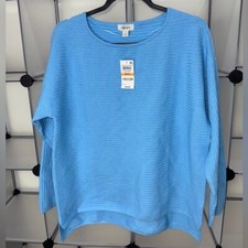 Style  Co Boatneck Rib Pullover Oversized Sweater Bright Skies Size Small NWT