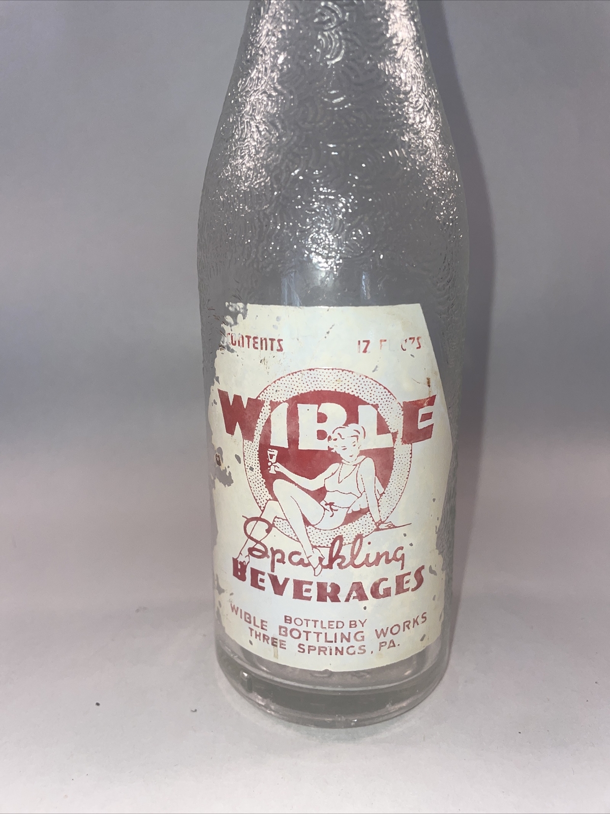 Wible Sparkling Beverages Wible Bottling Works Three Springs, PA 12oz