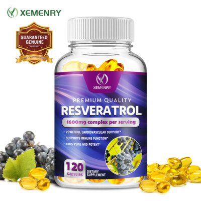 Resveratrol Capsules 1600mg - Natural Antioxidant, Anti Aging, Anti Inflammatory