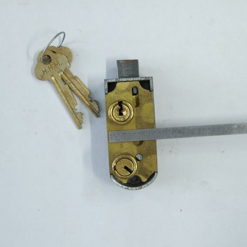 Safe deposit box lock, Herring Hall & Marvin brand, 002 Aluminum case, RH - Picture 4 of 7