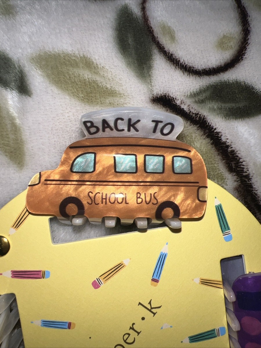 NWT Piper K Back To School Hair Clips Set of 4, Pencil, Bus  display picture 1