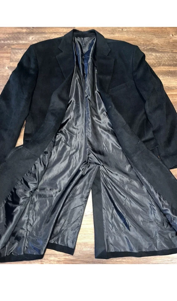 正品巴基斯坦 100% 正品羊绒羊毛外套,灰色和黑色可选,46R — 第 4/4 张图片