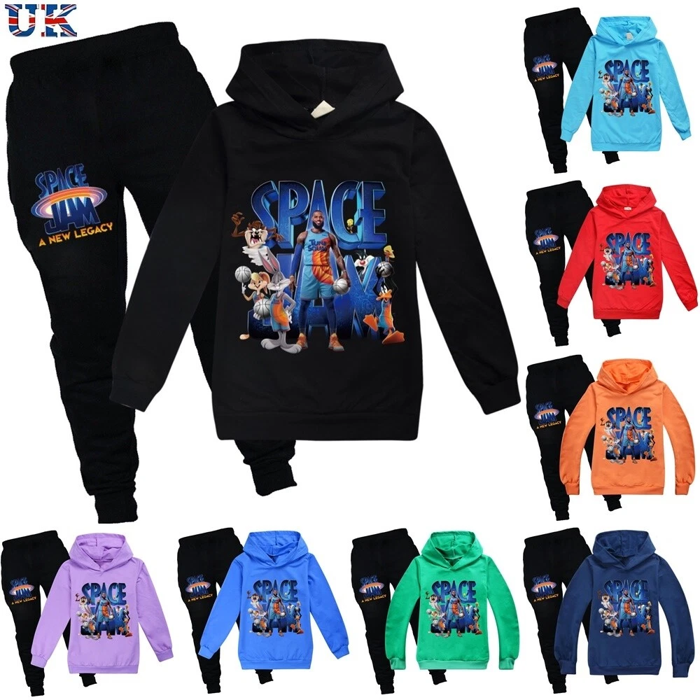 SPACE JAM 2 Casual Hoodie Tops Pants Tracksuit Hooded JumperKids Outfits Sets