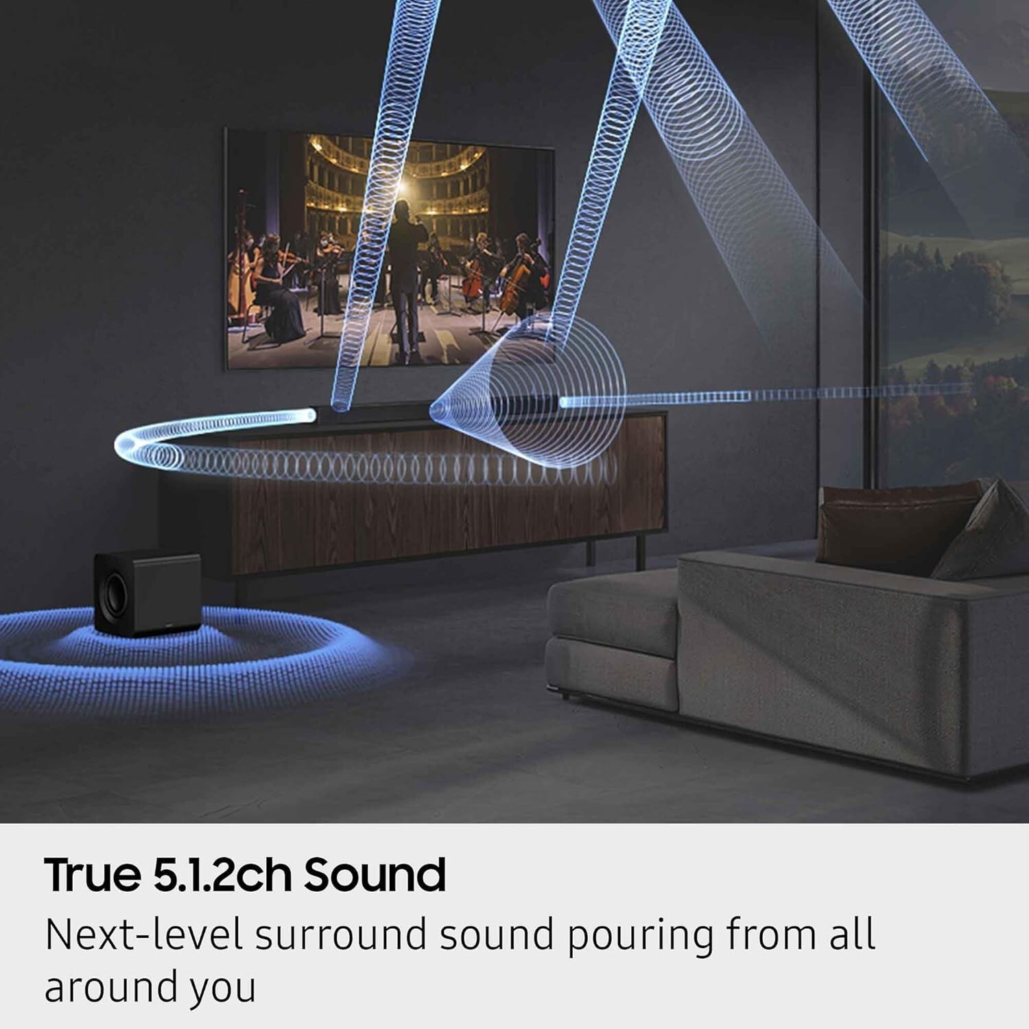 Samsung 5.1.2 Channel Q-Series Dolby Atmos Soundbar with Subwoofer *HWQ800F