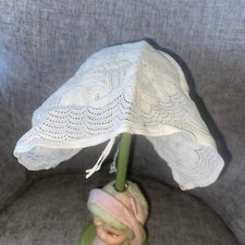 Antique doll white decorative Hat Bonnet