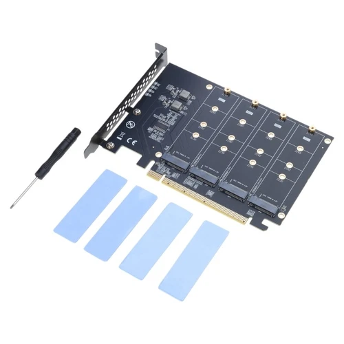 High Performances PCIe 4.0 X16 Adapter Card Supports 4x2280 NVMe M.2 M-Key SSDs