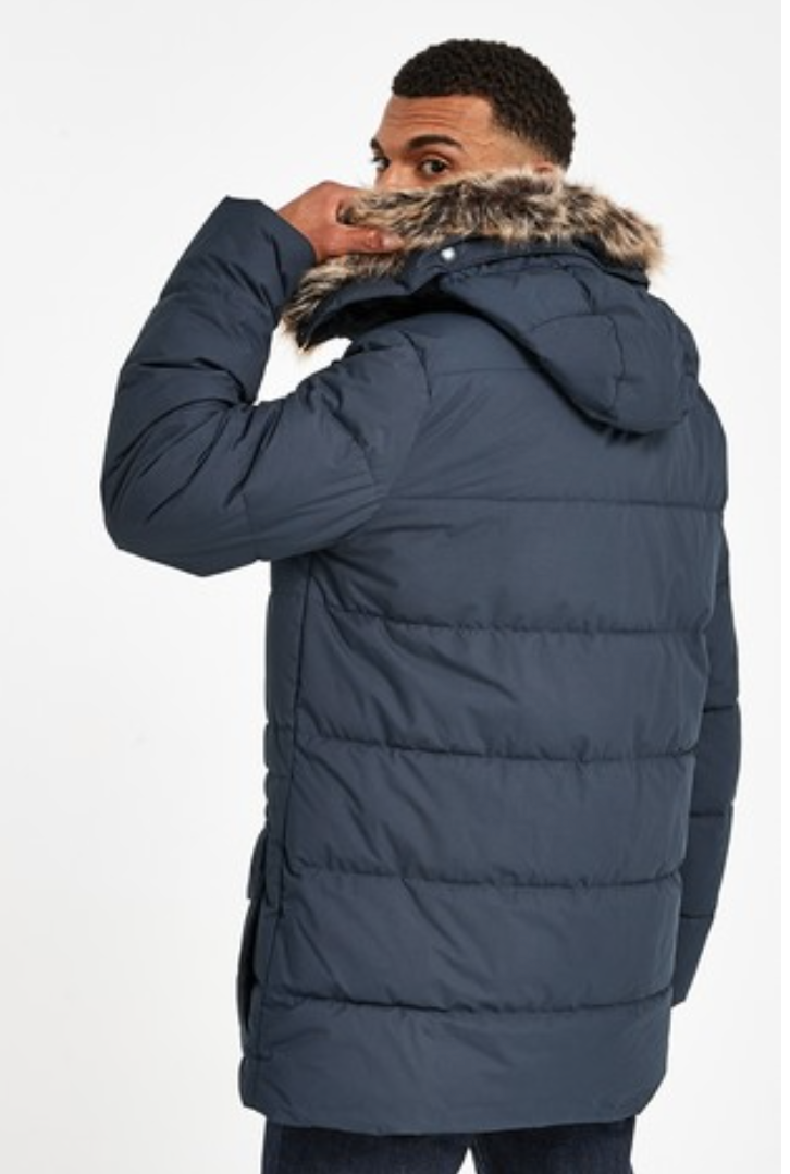 BARBOUR MORTON quilted parka w/ faux 