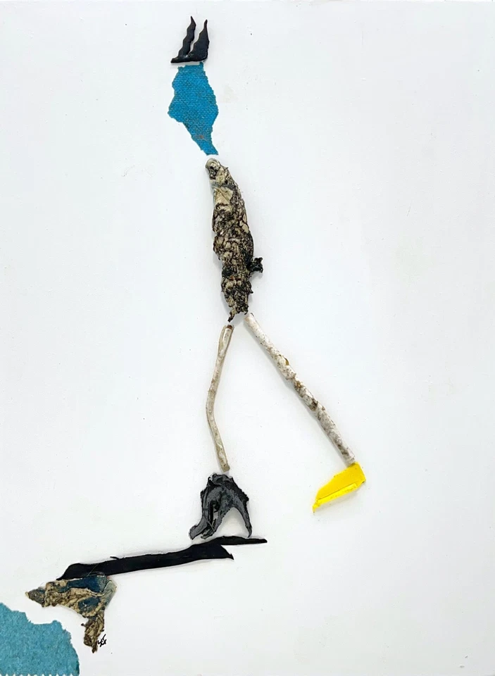 WHISTLE WHILE YOU WALK Found Object Painting Figure Collage - Steven Tannenbaum - Image 2 of 4