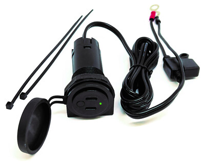 Ladegerät mit doppel USB-C Steckdose für Motorrad, Quad, Roller, Caravan,Trecker