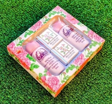 Woods Of Windsor Eglantine Wild Rose Bath Cubes+Hand&Body Lotion+Shampoo Set NOS
