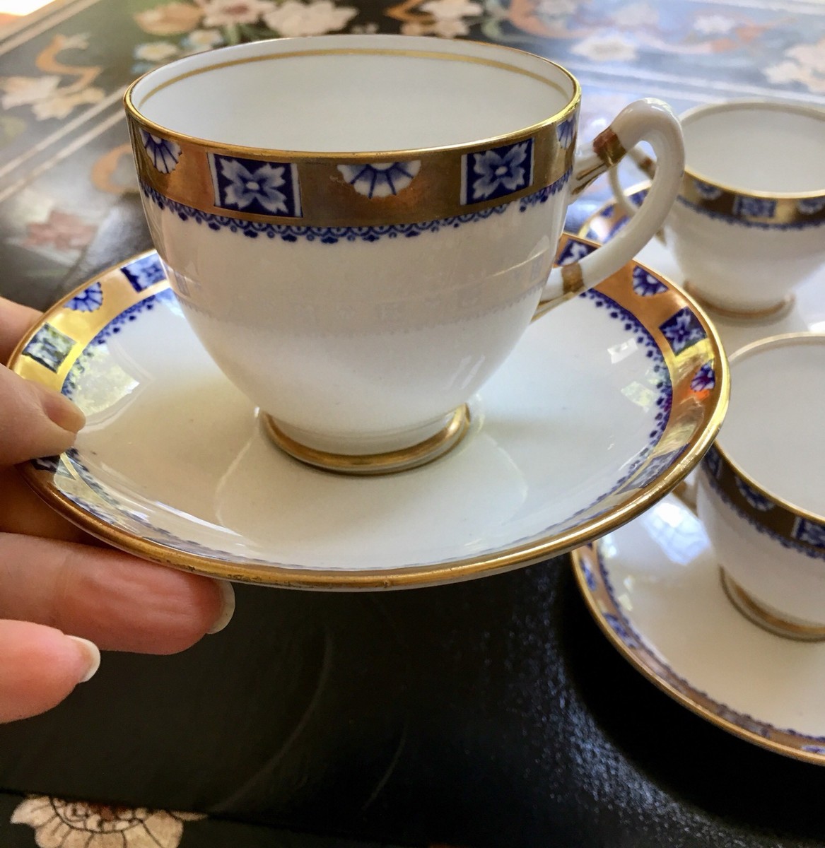 1920s Royal Albert ROYALTY Crown China Set Of 3!!Cups And Saucers 