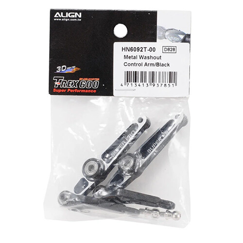 Align Metallauswasch-Steuerarm (schwarz) für T-Rex 550/600E/600N AGNHN6092T-00 - Bild 2 von 2