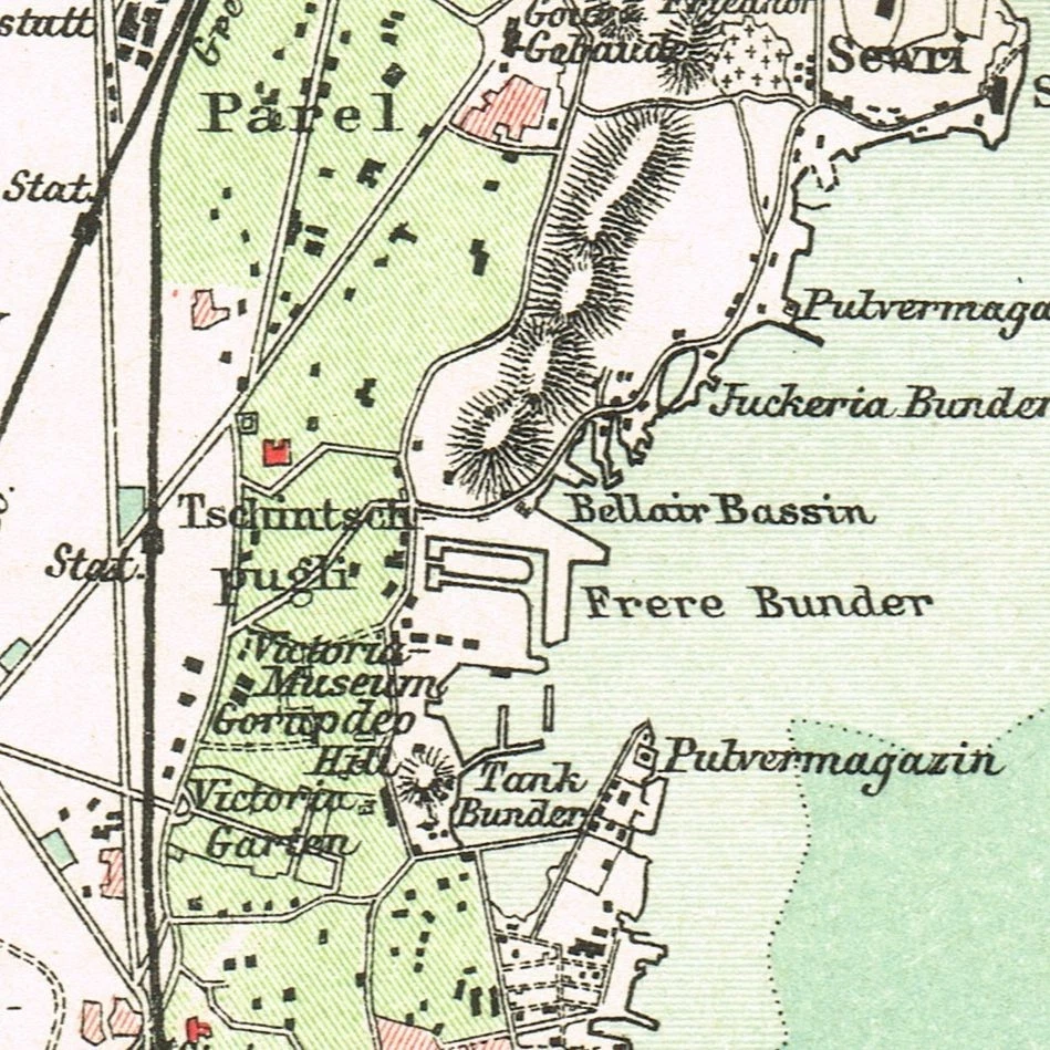 Mumbai Mumbaī Bombay  INDIA  ANTIQUE VINTAGE ORIGINAL MAP dated 1905 Maharashtra - Image 4 of 4