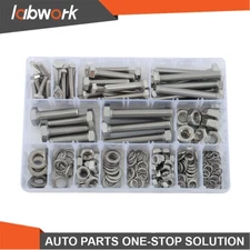 Labwork 192PCS Heavy-Duty Hex Bolt/Nut Kit - M6/M8/M10 304SS w/Washers