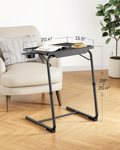 Sleek Modern TV Tray Table - 3 Tilt Angles & Adjustable Height for Comfort - Picture 4 of 10