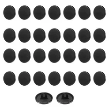 30pcs Metal Round Flat Sewing Buttons 15mm Alloy Button, Matt Black