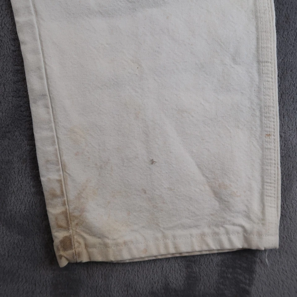Calça pintora branca vintage anos 90 Big Ben masculina 32x32 tintas de carpinteiro vestuário de trabalho EUA - Imagem 3 de 4