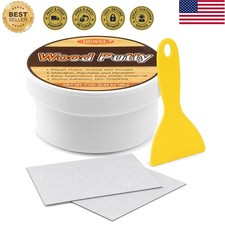 White Wood Filler Putty, 7 oz Repair Kit with Scraper  Sandpaper  7 oz Whit...