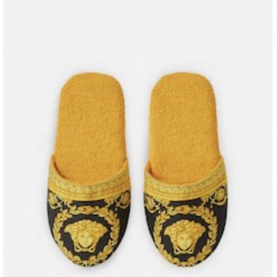 AUTHENTIC VERSACE Baroque Yellow Slippers - Luxury Gently Used