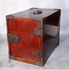 Japanese Antique Wooden Funa Tansu Chest 5 Drawers Merchant Ship Box Meiji