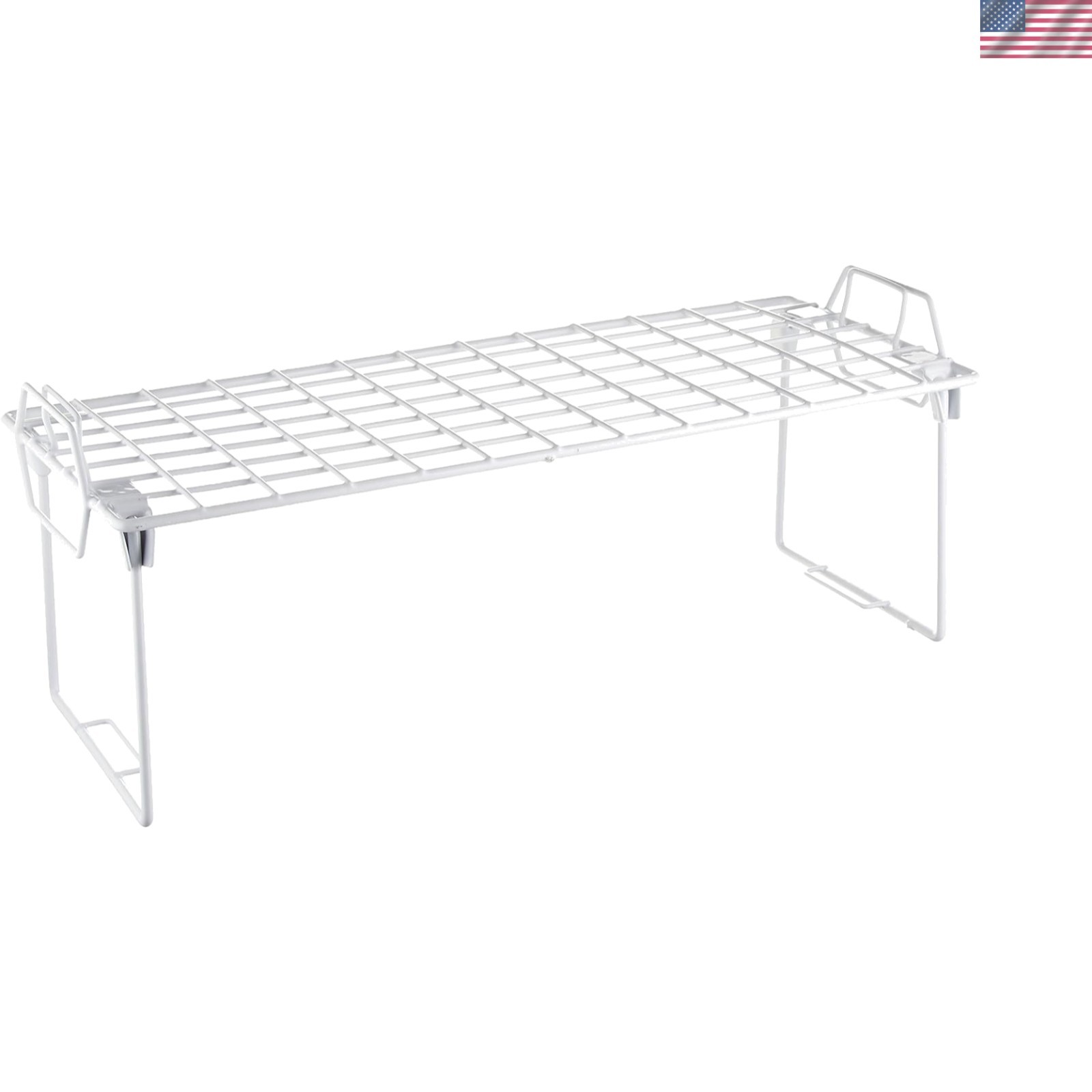 Adjustable 1-Tier Foldable Wire Shelf for Kitchen, Closet, or Bathroom