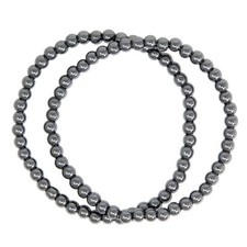 Stainless Steel Gold Silver Beaded Ball Bracelets for Women Stretchable Elastic
