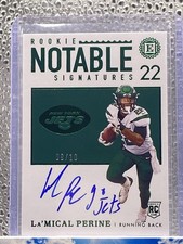 La’Mical Perine Auto 09/10 2020 Panini Encased Football New York Jets