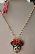 Betsey Johnson Gold Tone Minnie Mouse Necklace 