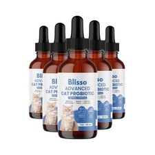 5-Pack Blisso Advanced Cat Probiotic Drops Digestive Support Liquid Drops
