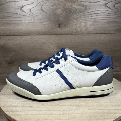 Ecco Street Retro Hydromax Spikeless Golf Shoes White Blue Gray Mens Size US 9