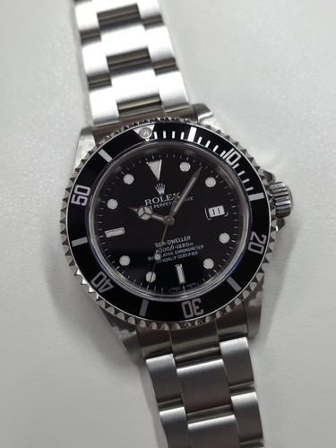 Rolex Sea-Dweller 16600 Silver Oyster Bracelet with Black Bezel Superb Condition
