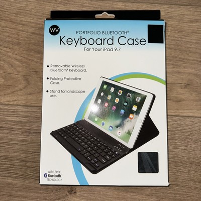 Smart Case With Keyboard For iPad 9.7 Wireless Rechargeable Black Stand