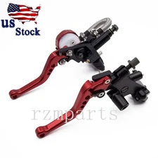 22mm Universal Red Master Cylinder Reservoir Lever Hydraulic Brake Clutch Pump