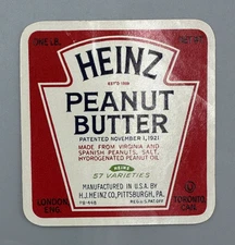 1930s HEINZ Pickle PEANUT BUTTER  One Lb Advertising Label Vintage Original