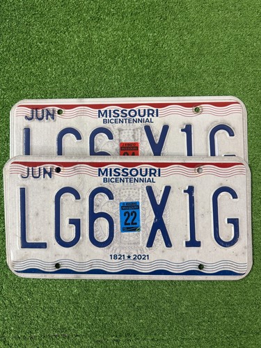 PAIR OF 2021 MISSOURI LICENSE PLATES (1 PAIR/2 PLATES) LG6 X1G