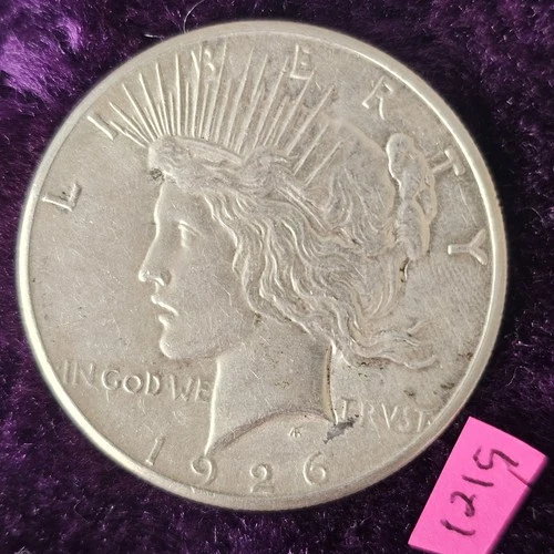 FAST🚚⚡️🔥AU-BU 👀🔥1926 S PEACE SILVER DOLLAR RARE KEY TOUGH DATE 1219