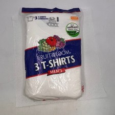 VTG Mens Fruit Of The Loom 3 Pack White Cotton Tshirts XL NWT Undershirt