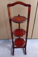 Antique English Wooden 3-Tier Folding Cake Stand c.1900–1920
