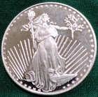 Silvertowne St Gaudens 1 Troy Oz 999 Fine Silver Round BU in capsule
