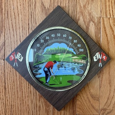 Vintage 1969 The Sportsman Golf Thermometer by Rodan Creations 7x7