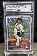 Yoshinobu Yamamoto 2024 Topps #36 Rookie Los Angeles Dodgers CCG Gem Mint 10!