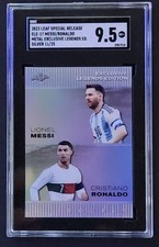 2023 Leaf Special #ELE-17  Messi/Ronaldo  Metal Legends 11 /25 Silver SGC 9.5