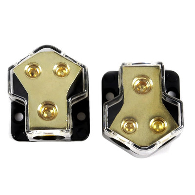 2PCS 0/2/4 Gauge in 4/8 Out 2 Way Amp Copper Power Distribution Block for Car Au